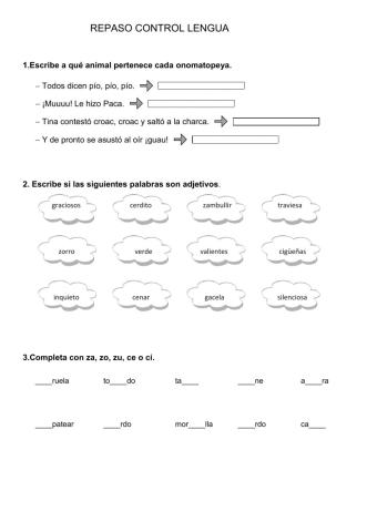 Repaso Unidad  5 y 6 de Lengua