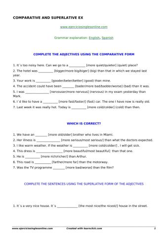 Comparative & superlative