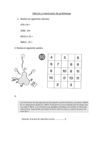 Cálculo y resolución de problemas