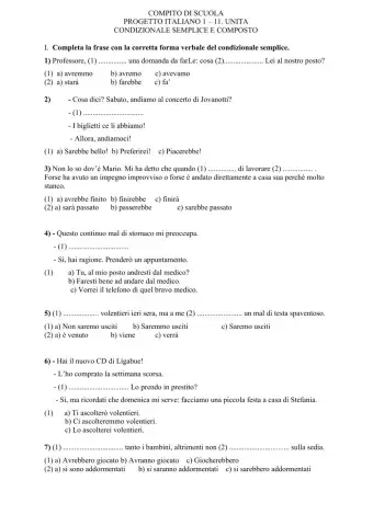 Esercizi sul condizionale
