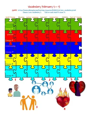 Vocabulary Log Love 1