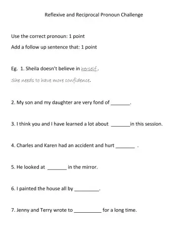 Reflexive and Reciprocal Pronouns