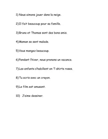 Phrases Negatives au present