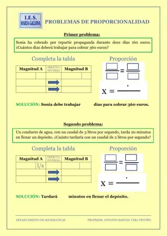 Problemas de proporcionalidad