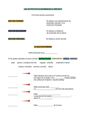 SECTOR PRIMARI A ESPANYA