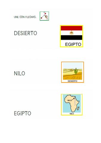 El desierto y mapa de Egipto