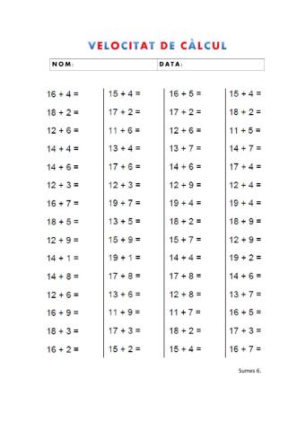 Velocitat de càlcul: sumes 6