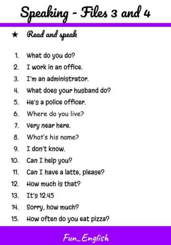Speaking 3 & 4