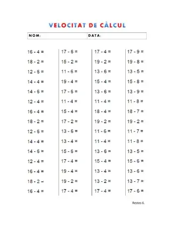 Velocitat de càlcul: restes 6