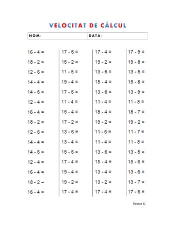 Velocitat de càlcul: restes 6