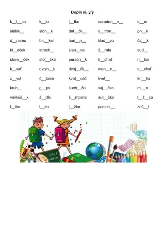 Doplň i,í-y,ý