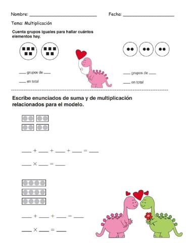 Grupos iguales para multiplicar