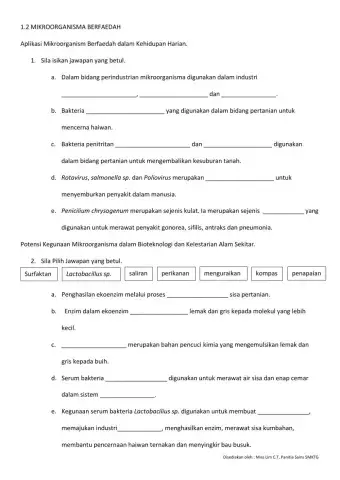 MIKROORGANISMA BERFAEDAH