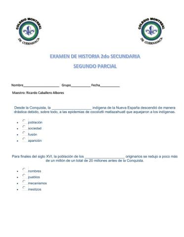 Examen historia 2 montreal