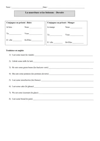 La nourriture et les boissons