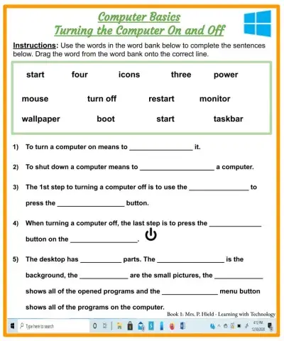 Turning the Computer On and Off