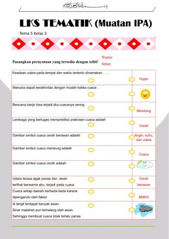 LKS-2 Tematik Tema 5 Kelas 3 SDDH
