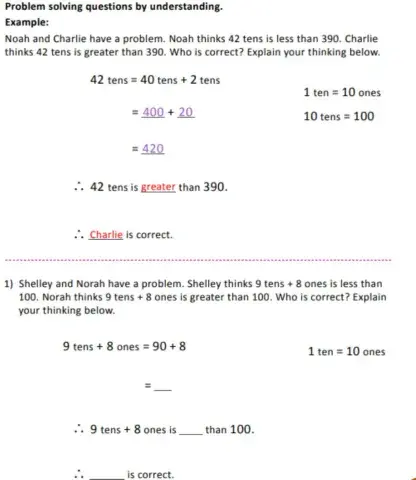 Logical reasoning problem solving grade 2