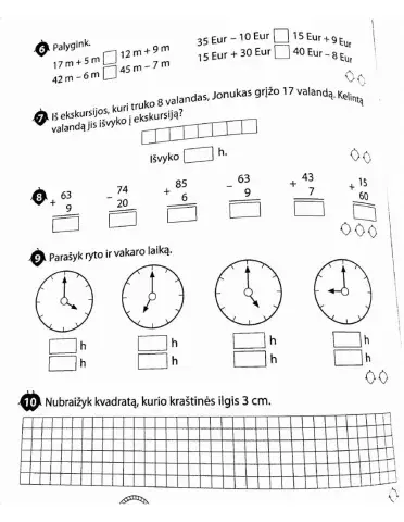 Matematikos testas 2 lapas