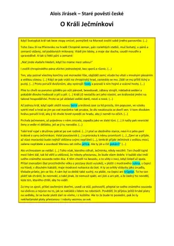 O králi Ječmínkovi