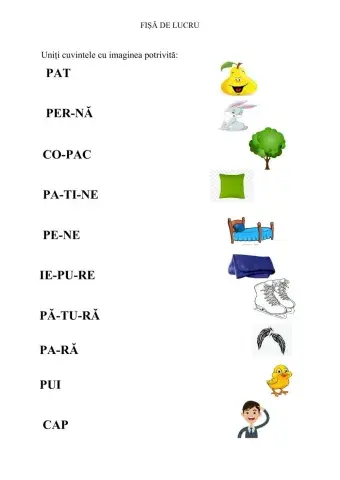 Unește ce se potrivește!