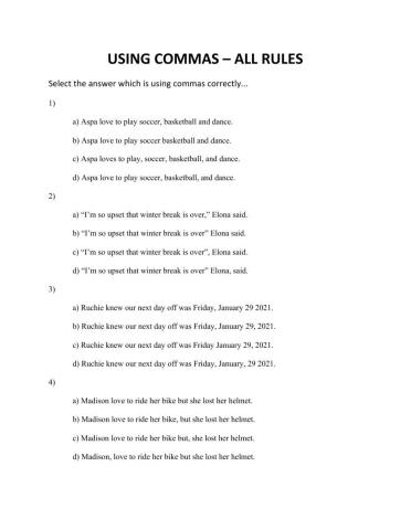 All comma rules
