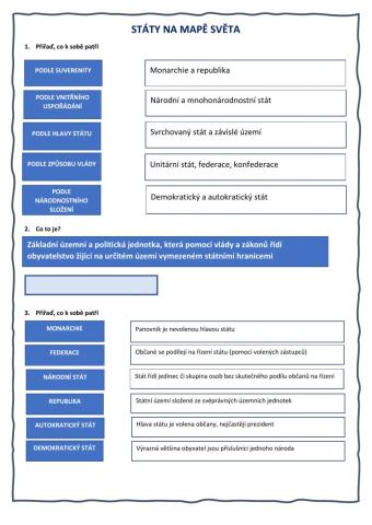Státy na mapě světa
