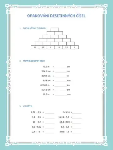 Opakování desetinných čísel