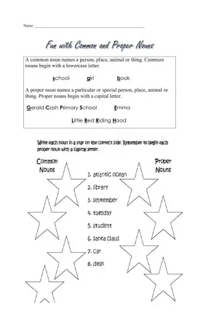 Common and Proper Noun Sort