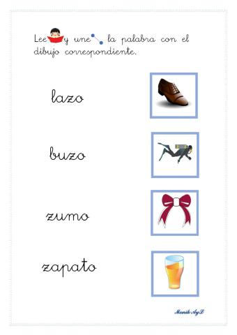 Lectura 21 +z. Asociación palabra - dibujo.