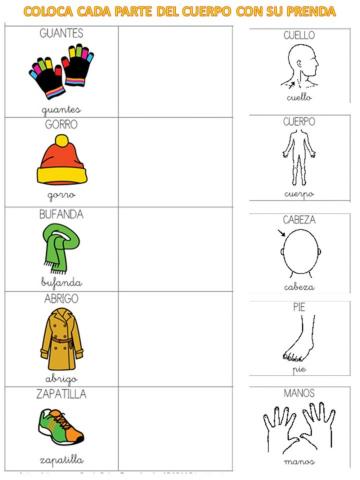 Cada parte del cuerpo con su prenda
