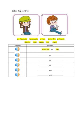 Vetements et couleurs