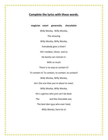 Wonka's welcome song