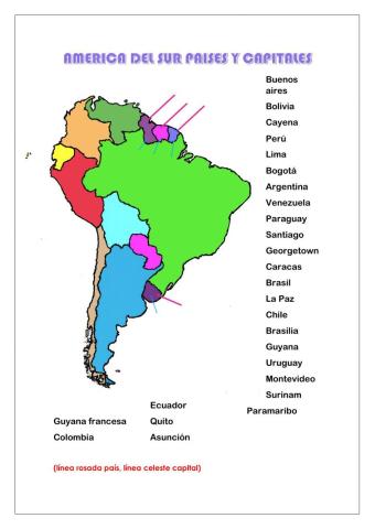 Paises y capitales de sudamerica