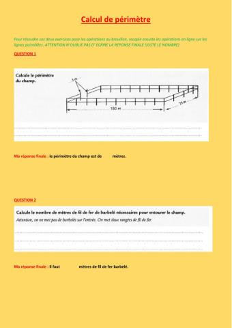 calcul de périmètre 5 janvier 2021