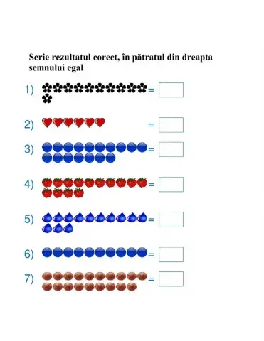 Fișă de lucru la matematică