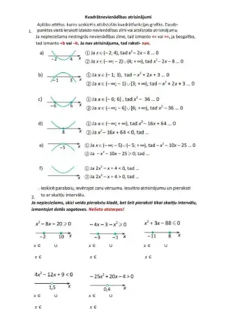 Kvadrtātnevienādību atrisinājumi