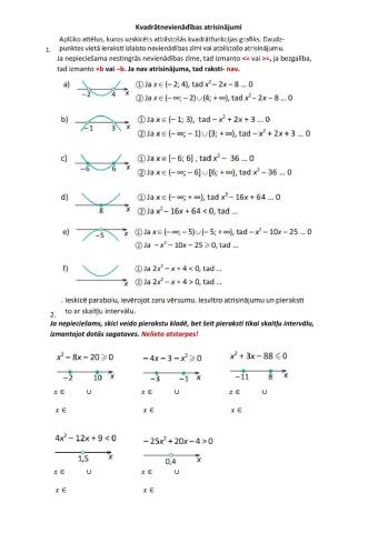 Kvadrtātnevienādību atrisinājumi