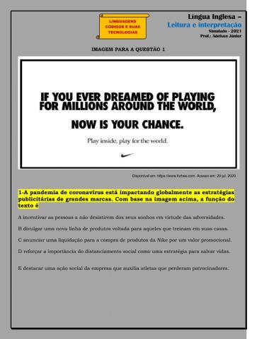 Simulado ( Enem) Inglês