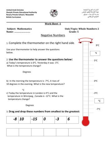 Negative Numbers