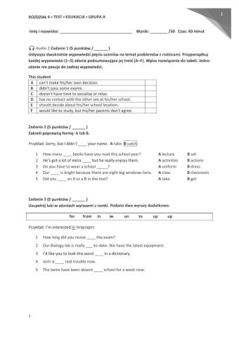 Egzamin ósmoklasisty unit 4