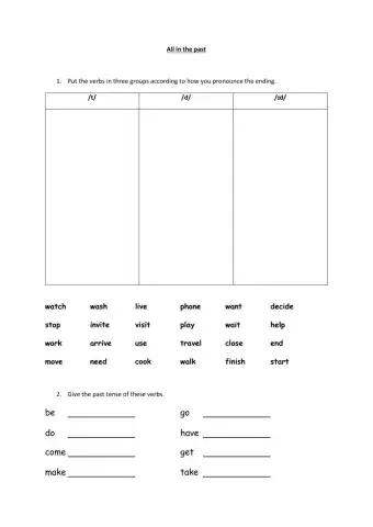 Regular and irregular verbs