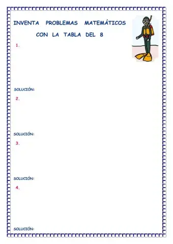 Inventamos problemas matemáticos con la tabla del 8