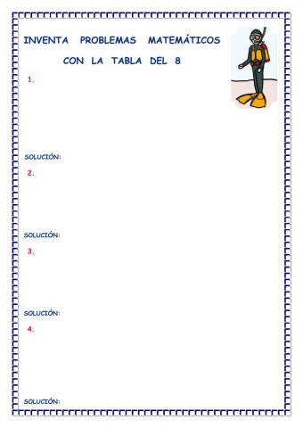 Inventamos problemas matemáticos con la tabla del 8