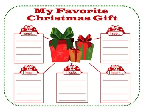 Sensory Chart Creative Writing My Favorite Christmas Gift