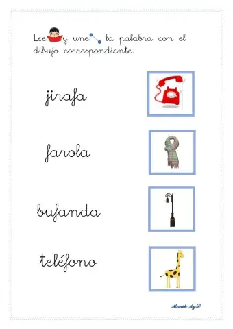 Lectura 29 + f. Asociación palabra - dibujo.