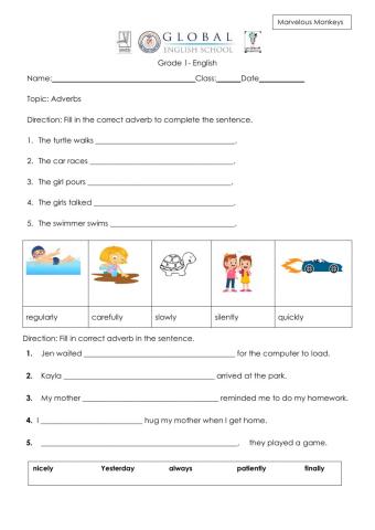 Adverb Marvelous Monkeys