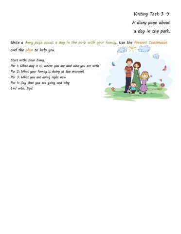 Writing: Diary Page about Day in the Park