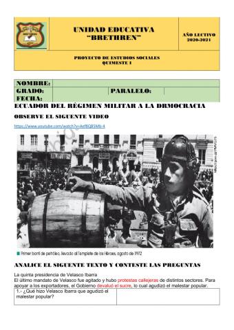 Ecuador de vuelta a la democracia