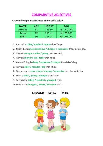 Comparative adjectives